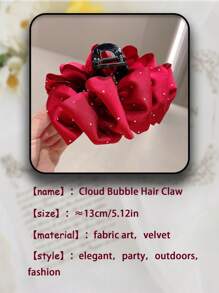 1 pièce Épingle à cheveux pour femme en bordeaux élégante et de haute qualité avec décoration de strass scintillante, grand papillon, accessoire capillaire convenant pour une fête, un banquet, une décoration brillante, une sortie, une tenue décontractée. Accessoire de tenue d'été, accessoires capillaires élégants, pinces à cheveux mode femme