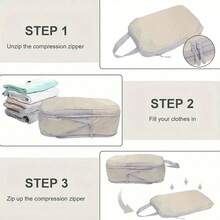 4 件套旅行收纳袋，可压缩衣物、床上用品收纳袋，整理衣柜