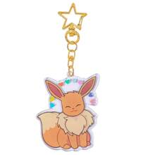 pocket monsters Accessoires Pokémon - Porte-clés en acrylique Eevee 9 formes, charmant pendentif de sac à dos, bijoux DIY pour femmes, accessoires de voiture, breloques de sac, sacs d'école, lettre de dessin animé