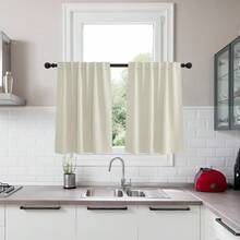 Local Delivery Black Blackout Curtains 63 Inch Length, Room Darkening Thermal Insulated Noise-Reducing Black Out Curtains For Bedroom Living Room Windows, Back Tab Rod Pocket, W52 X L63 Inches, 2 Panels - Beige - View 6