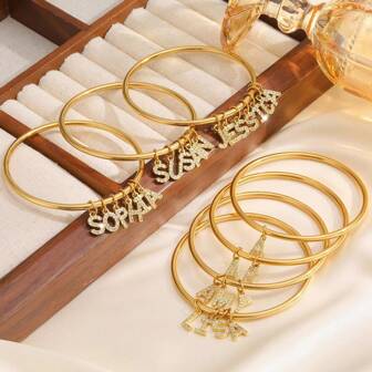 1 Pezzo Bracciale elegante personalizzato con nome per donne e ragazze, bracciale con charms con iniziale in zirconia, da indossare tutti i giorni, regalo classico e significativo per la Festa della Mamma, San Valentino, Natale, anniversario