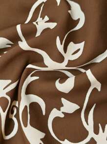 Men's Rugged Style Versatile Black Shirt, Unlock The Charm Of A Western Cowboy, Men's Printed Long Sleeve Shirt, Fashionable And Stylish, Ignite The Street,Fall - Brown - View 4