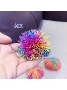 1/2/3/6PCS Monkey Stringy Balls Sensory Fidget Stringy Balls Soft Rainbow Pom Bouncy Stress Balls Multicolor,Bounce Balls,Rubber Balls,Squishy Balls,Rainbow Toys,Monkey Squishy,Bath Toys