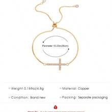 1pc Cross Bracelet, Gold & Silver Tone