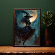 1 件/套复古艺术女巫帆布墙艺术，女巫印刷海报万圣节墙艺术万圣节印刷复古艺术女巫印刷维多利亚装饰恐怖万圣节图片，完美的万圣节礼物，无框架 - 彩色 - 查看 8
