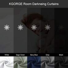Local Delivery Black Blackout Curtains 63 Inch Length, Room Darkening Thermal Insulated Noise-Reducing Black Out Curtains For Bedroom Living Room Windows, Back Tab Rod Pocket, W52 X L63 Inches, 2 Panels - 自然 - 查看 4