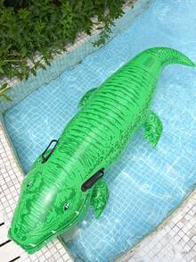 1pc Inflatable Whale Shaped Water Floating Lounger, Black Color, Perfect For Summer Pool & Beach Party, Swimming Pool Floats, Relaxing Holiday Gift, Beach Essentials, Beach Accessories - Green - View 3