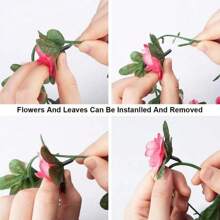 1PC/5pcs/10pcs Artificial Flowers Rose Vine DIY Garden Material Vine Wedding Site Decoration Home Bedroom, Living Room, Bathroom, Wall Hanging Decoration Material Outdoor Garden School Birthday Party Supplies Valentine's Day Decoration New Year