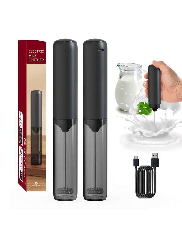 Brutelle 1pc Handheld Blender Milk Froth Coffee Blender Strong Fast Frothing High Quality Stainless Steel Rechargeable Portable Milk Frothing Equipment For Home Restaurant Cafe Coffee Corner