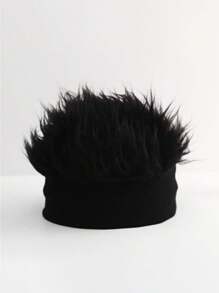 Męska dzianinowa czapka beanie z peruką, czapki beanie do hip-hopu, modny dodatek do kostiumu