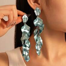 1 Par de Elegantes Aretes con Flecos y Estampado Floral para Mujeres, Adecuados para Vacaciones, Cumpleaños, Citas, Fiestas, Bodas y Accesorios de Viaje