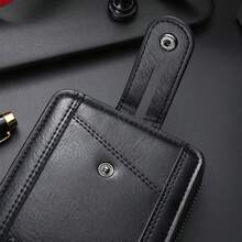 1 件黑色 PU 皮革拉链钱包男士大容量零钱包带多个卡槽适合商务办公室日常使用礼物送给父亲丈夫朋友钱包迷你钱包钱包男士钱包皮革小钱包