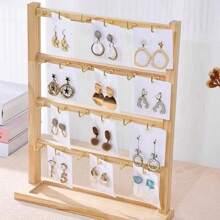 1 Stück Schmuckorganizer Ständer aus Holz mit mehreren Haken, 1 Stück eleganter Schlüsselhalter & Schmuckständer aus Holz mit Haken - multifunktionale Aufbewahrung & Organisation für den Schreibtisch, geeignet für Ohrringe, Ketten, Armbänder, Schlüssel - massiver Holzständer