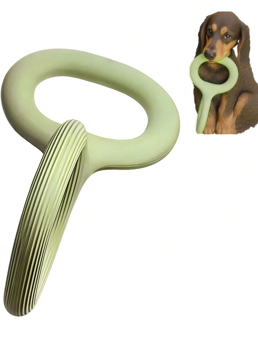 Brinquedo de cabo de guerra Earth Ratings, grande, verde, em borracha natural - Alças ergonômicas, adequado para cães adultos e filhotes, brinquedo interativo para brincar ao ar livre | Brinquedo de borracha natural | Brinquedo para cães, brinquedo de cabo de guerra para cães - Menta verde - Ver 1