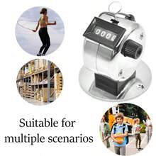 1pc Handheld Multi-Function Click Counter - Portable Tracker For Craft Stitch, Retail Traffic & Event Crowd Control ( Design, Keychain-Size & Easy-Reset Tool) - Silver - View 5