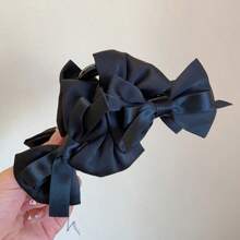 1 Stück doppelseitiger einfarbiger Haarklammer mit Schleife für Damen, elegantes Vintage-Accessoire geeignet für den täglichen Gebrauch