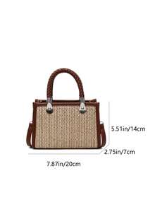 高端撞色小众编织女士手提包，时尚百搭通勤单肩包/斜挎包