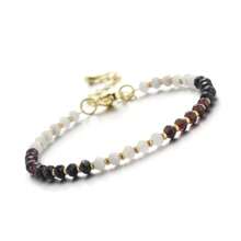 1pc Casual Adjustable Gemstone Beaded Bracelet With Natural Sunstone, Moonstone And Aquamarine, Suitable For Women Everyday And Holiday Wear