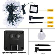 1pc 3 Meters 30 LED 3-Mode Solar Fairy String Lights, Waterproof Outdoor Decor For Festival, Party, Garden