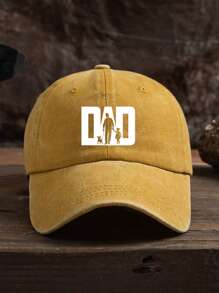 1 Stück Herren Outdoor lässige Mode "DAD" Silhouette Hund spazierengehen Grafik weich & atmungsaktiv verstellbare Baseballkappe, geeignet für den täglichen Gebrauch