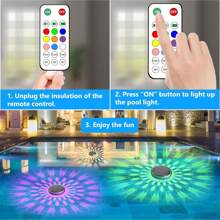 Solar Rechargeable Floating Pool Lights(1/2 Pack), Pool Lights That Float With Remote Control, 9 Lighting, Timing Mode, IPX7 Waterproof For Inground Pool, Bathroom, Bathtub, Pool Party - 彩色 - 查看 9
