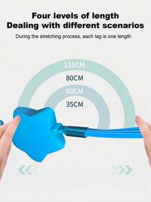 OIITH 三合一星形设计快速充电线和伸缩充电线，TPE 充电数据线兼容 及更多系列，高效充电线兼容 15/16/14/13/12、Android，兼容华为/Vivo，通用高效充电适配器兼容 、Android、相机、MP3 通用适配器