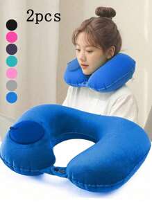 Travel Washable Neck Cushion Pillow Inflatable Air Blow Up Travel Pillow Airplane Inflatable Neck Pillow Travel Accessories Comfortable Sleep Pillows Camping Portable Outdoor Sleeping Bag Pillow Stonego Life Supplies