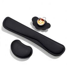 3pcs Keyboard Wrist Rest Pad, Ergonomic Mouse Pad With Wrist Support Memory Foam Non-Slip Rubber Base, Suitable For Home Office Gaming Computer Laptop To Ease Pain