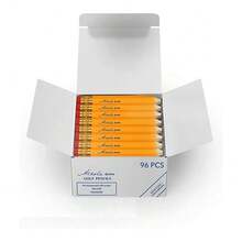 New- Mini Golf Pencils  Erasers - 96 Count - Classic Pre-Sharpened #2 HB American Pew Pencils Standard Hex Shaped Bulk Pack - Yellow 96 Count (Pack - 1) - View 1