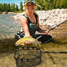 PLUSINNO Floating Fishing Net For Steelhead Salmon Fly Kayak Catfish Bass Trout Fishing Rubber Coated Landing Net For Easy Catch Release Compact Foldable For Easy Transportation Storage - 11.8"/30cmHoopSize1.0MOrange(TelescopicPole) - View 7