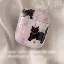 Floral Cat Graphic Print Protective Case Compatible With Apple Pro 2, Wireless Bluetooth Earphones, 3 And 2