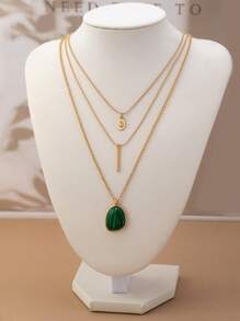 1pc Vintage Bohemian Style Multi-Layer Turquoise Necklace