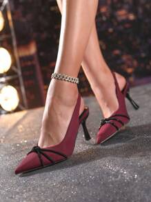 New Fashion Women High Heel Mid Heel Pointed Toe Comfortable Versatile Pumps