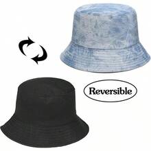 Reversible Bucket Hat For Women, Cute Beach Fisherman Style - Jean - View 5