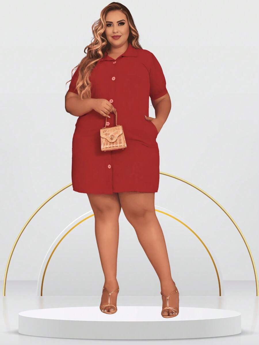 Plus Size Dresses - Mocha Brown - View 1