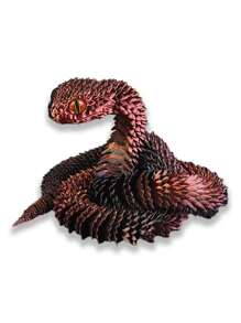 Coil Snake Statue - 3D Printed Soft Poseable Snake Toy, Bionic Animal Model Design, Home Decor, Stress Relief Toy, Sensory Toy, Teens Toy, Glowing Toy (Random Eye Color)