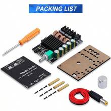 Bluetooth Audio Amplifier Board, ZK-TB21 2.1CH 50W X 2 +100W Subwoofer Power Amp With Treble And Bass Control, Bluetooth5.0 And AUX Inputs, Stereo Digital AMP For DIY Home Speakers - Black4 ZK-1002 - View 9