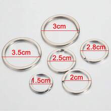 20pcs Flat Metal Key Rings Split Keychain Accessories Suitable For DIY Key Case, Bag Hanging Decor - Split Circle - View 3
