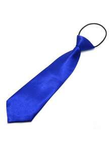 1pc Kids' Solid Color Pre-Tied Necktie, Elastic Band Necktie For School, Performance, Party, Suitable For 3-16 Years Old, Daily & Holiday Wear