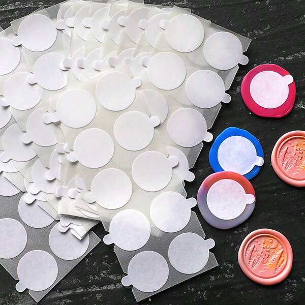 100pcs Double-Sided Adhesive Dots For Wax Seal Stamp Kit, Adhesive Wax Seal Back For Fire Paint Sealing Stickers Double-Sided Stickers, Craft Adhesive Waxing, Envelope Stickers Seal DIY Tools, School Supplies,Back To School