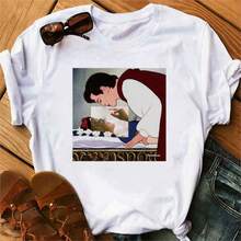 COOL SUMMER Female T-Shirt Princess Mermaid Ariels Printed T Shirt Women Summer Casual Harajuku Tshirt Funny Short Sleeve Girl Top Tee - 白色 - 查看 1