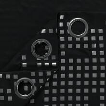 2 Pcs Blackout Curtains With Silver Lattice Design - Thermal Insulated Grommet Drapes For Bedroom & Living Room - màu đen - Xem 6