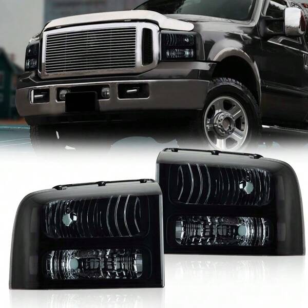 Headlights Headlamps Left & Right 1 Pair Fit For 05 06 07 For-D Super Duty Truck