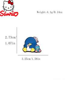 Sanrio 5 peças, novo trio de broches de liga metálica com distintivos de desenho animado da Hello Kitty, acessórios decorativos, mochila com broche de esmalte fofo para escola