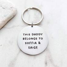 定制爸爸钥匙扣，父亲节礼物，爸爸爷爷礼物，刻有孩子名字的钥匙扣，定制爸爸生日礼物