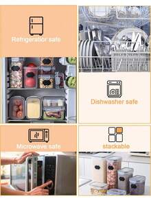 6pcs Kitchen Decor And Accessories,Complete Food Storage Containers With LIDS, Clear Food Jars, Moisture-Proof Sealed Crisper, Suitable For Cereals, Rice, Salt, Pepper, Tea, Nuts And Coffee Beans, Plastic Food Storage Jars, Household Kitchen Items - Pasta Container - View 6