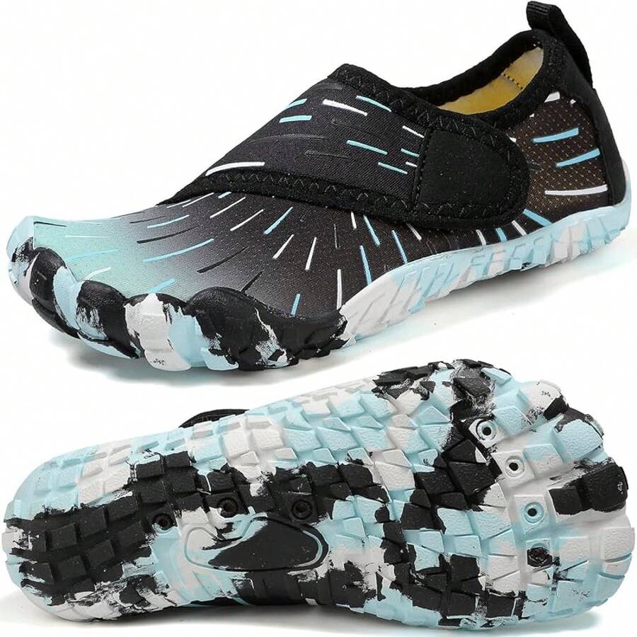 Shoes Barefoot Aqua Socks Outdoor Indoor Quick Dry Sandals Lightweight Slip On Walking Sneakers Beach Pool Swim (Little/Big) - 12-black - View 1