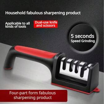 1 Multifunctional Level 4 Professional Knife Sharpener-Tungsten Steel, ABS And Ceramic Sharpener-Easy To Hang, Kitchen Supplies, Summer Household Items, Mother's Day Gifts