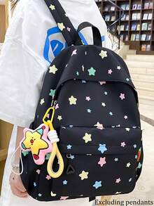 La mochila está adornada con estrellas de varios colores, incluyendo mochilas, bolsas de almacenamiento, bolsas de viaje, unisex, temporada de regreso a la escuela, regalos navideños, regalos de cumpleaños y regalos de regreso a la escuela - Multicolor - Ver 4