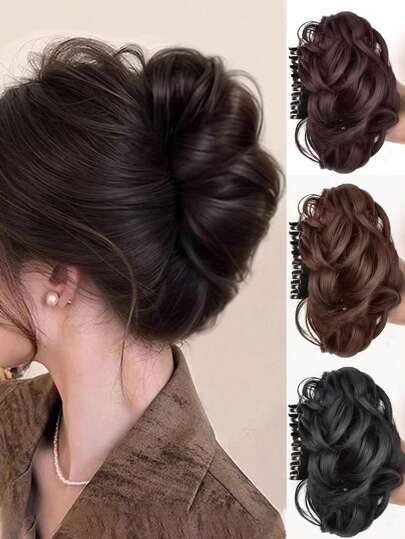 Synthetic Curls Wig Hair Claws Fashion Decorated Hair Clips Crab For Girl Gift Hair Accessories Valentine Headwear